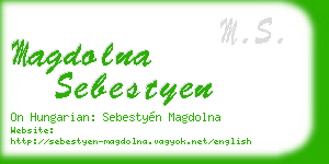 magdolna sebestyen business card